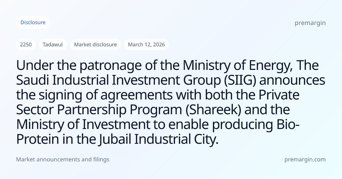 Under the patronage of the Ministry of Energy, The Saudi Industrial ...